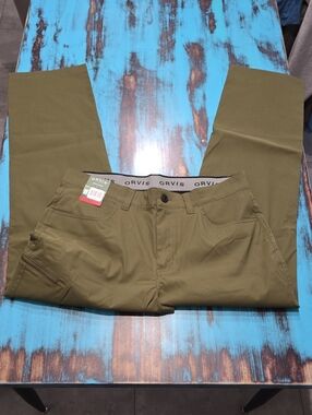 Orvis Men's Olive Cargo Pants - Stretch Outdoor Utility